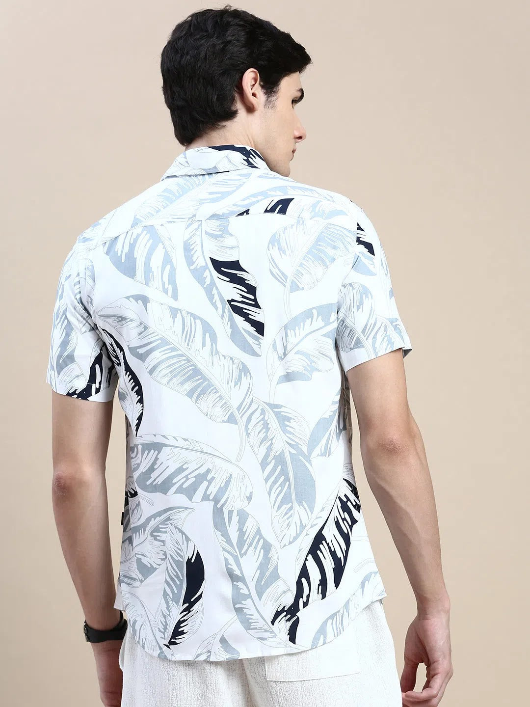 White Graphics Cotton Shirt for Men | Casual Mens Shirt