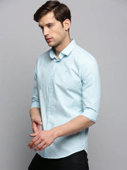 Men Blue Solid Casual Shirt-SUPREMEPLAIN-1948-Blue
