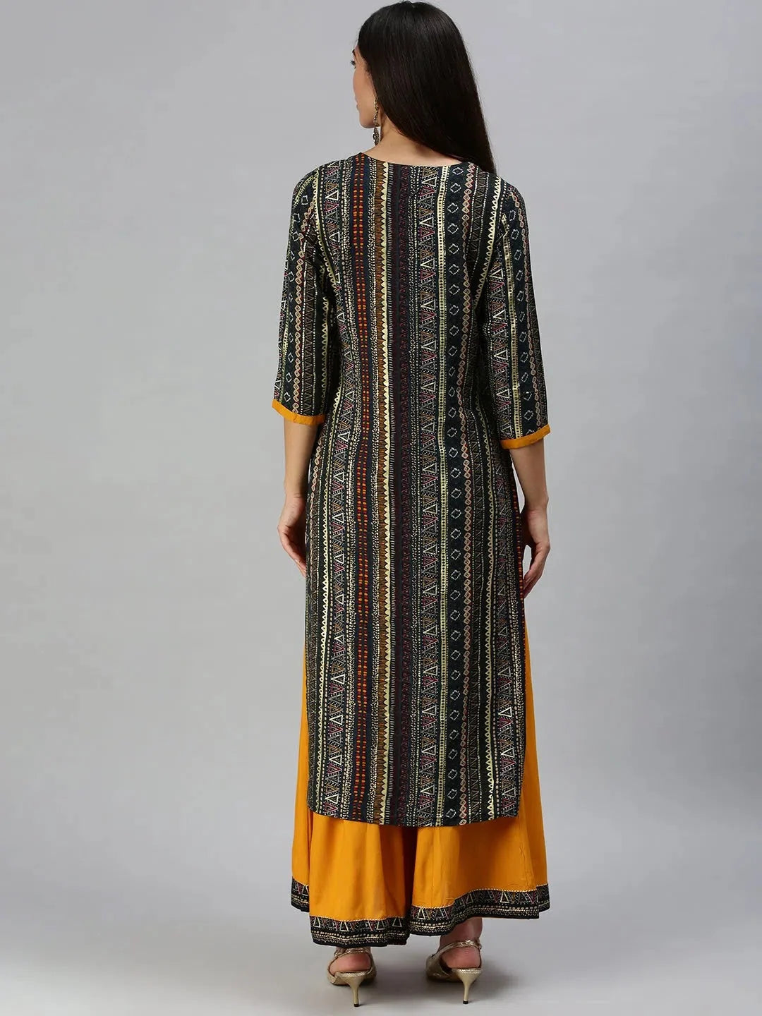 Blue Tribal Print Women's Kurta Set | Cotton Indian Kurta Sets