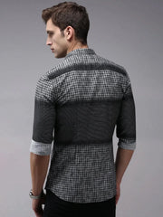 Men Black Printed Casual Shirt-PARKERPRINT-1559-Black