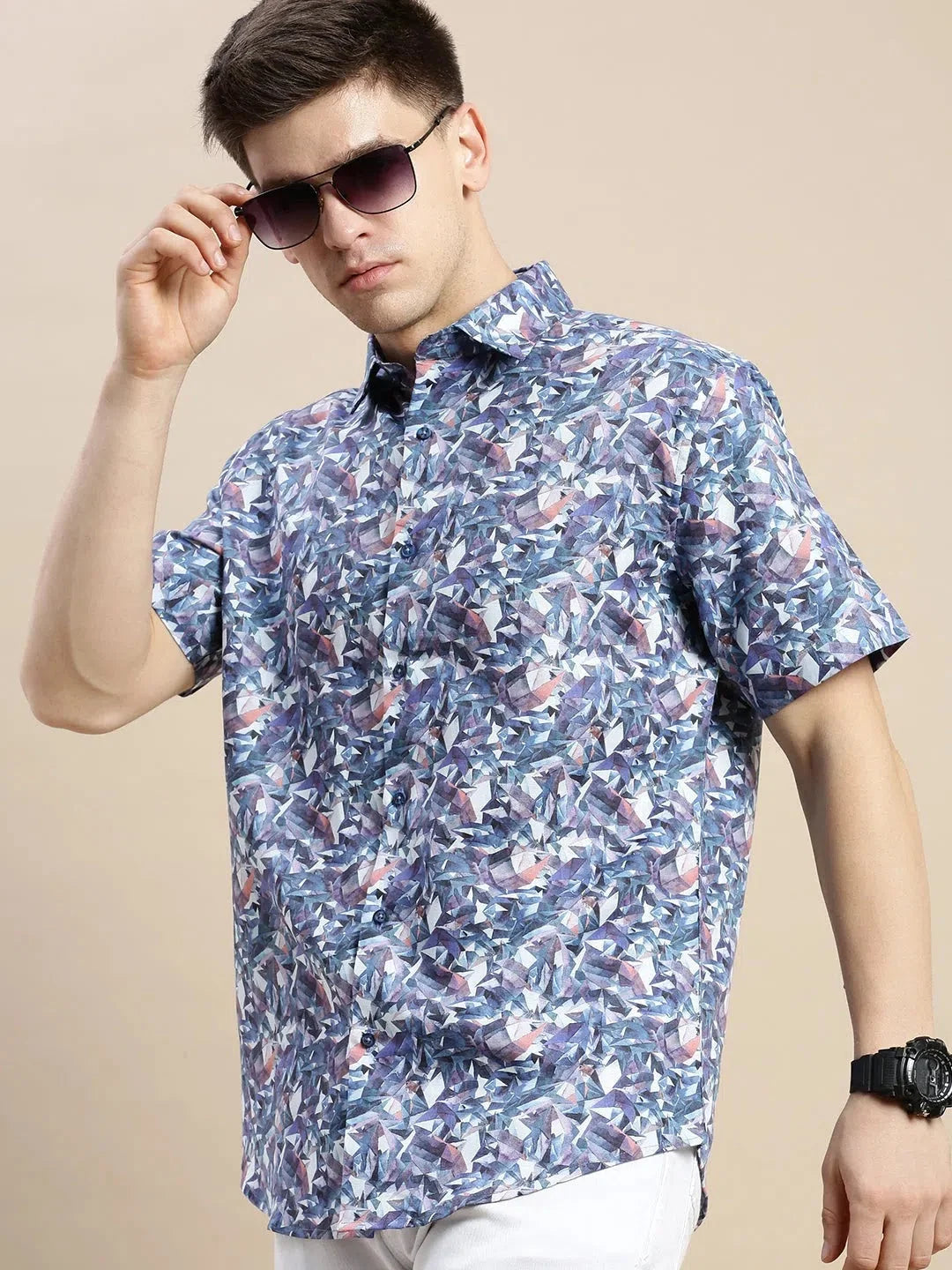 Men Multi Graphics Casual Shirt-GALAXY-1667-Multi