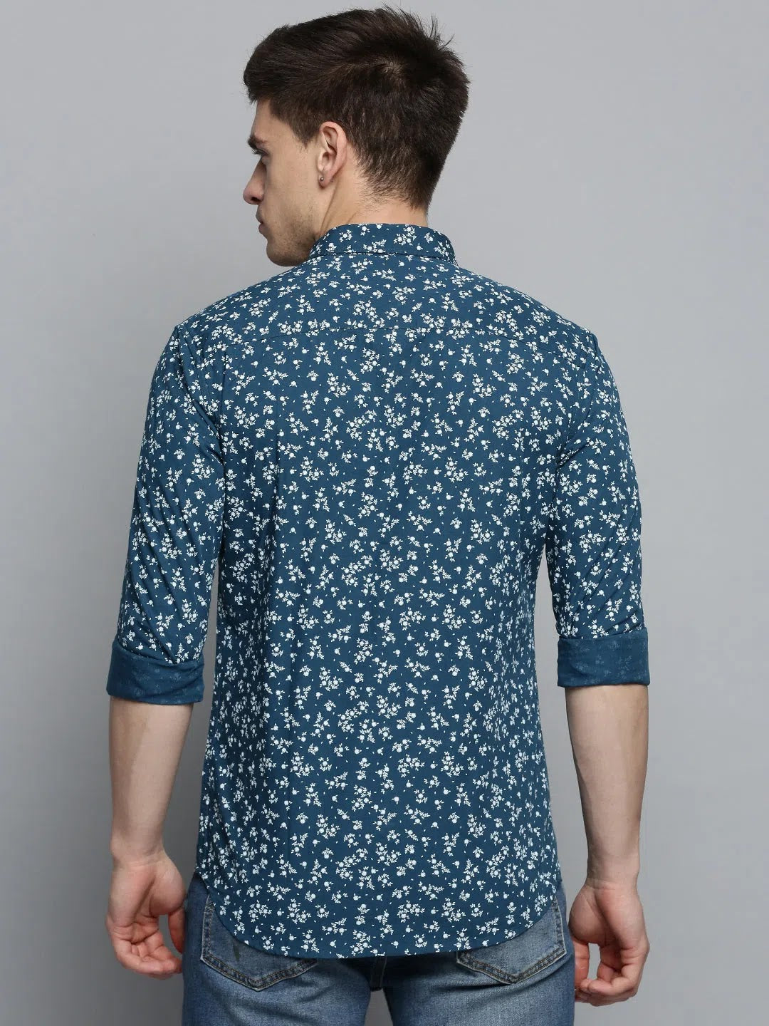 Blue Printed Cotton Mens Shirt - Stylish Casual Shirt