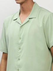 Men Green Solid Casual Casual Shirts-AGASTHYA-1596-Seagreen