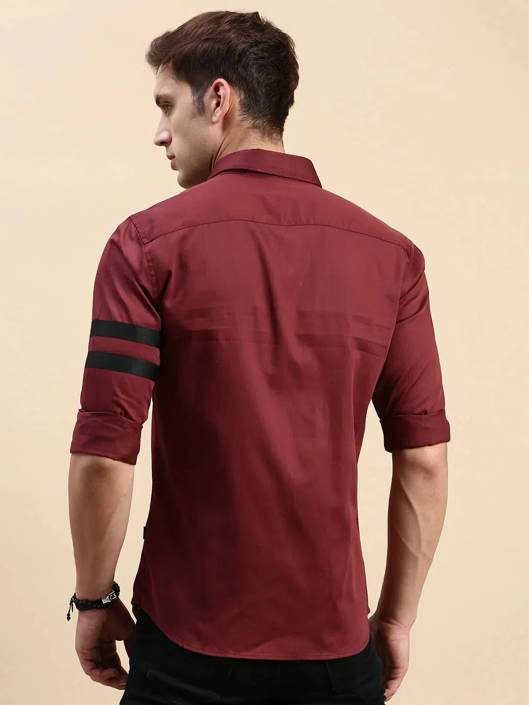 Maroon Solid Mens Shirt - Cotton Casual Shirt | DesiQlo
