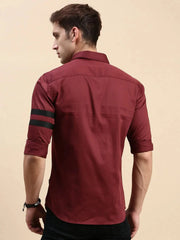 Men Maroon Solid Casual Shirt-CHERRY-0318-Maroon