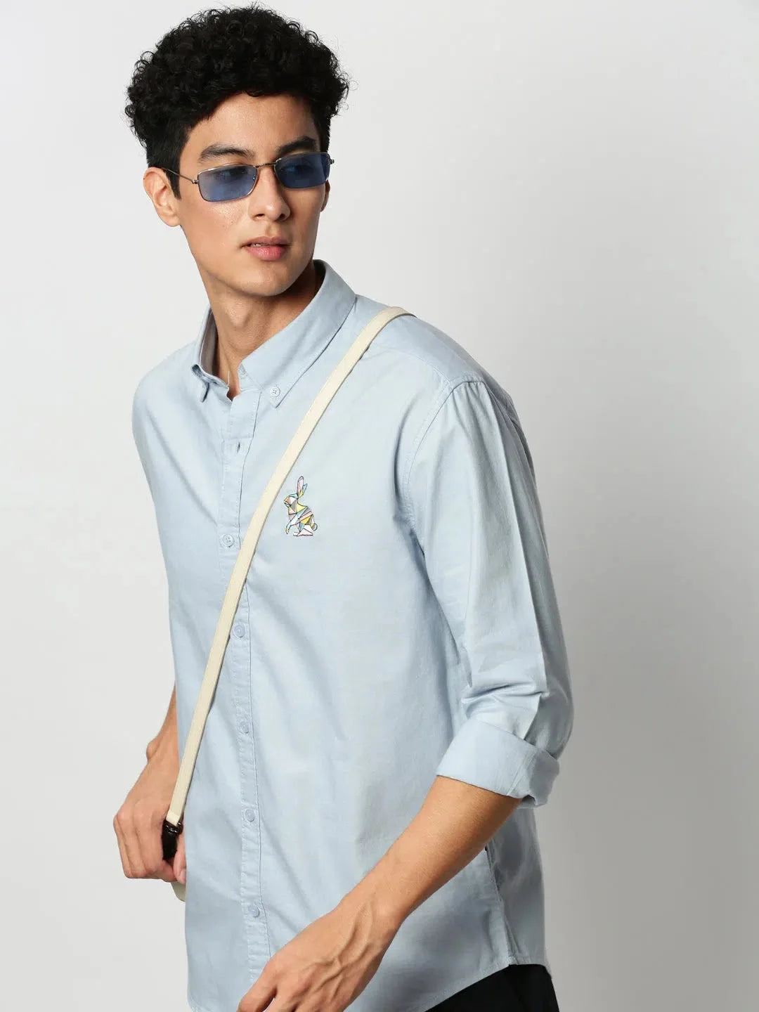 Blue Solid Mens Shirt | Casual Cotton Formal Shirts - DesiQlo