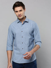 Men Blue Printed Casual Shirt-ELICAPRINT-4815-Blue