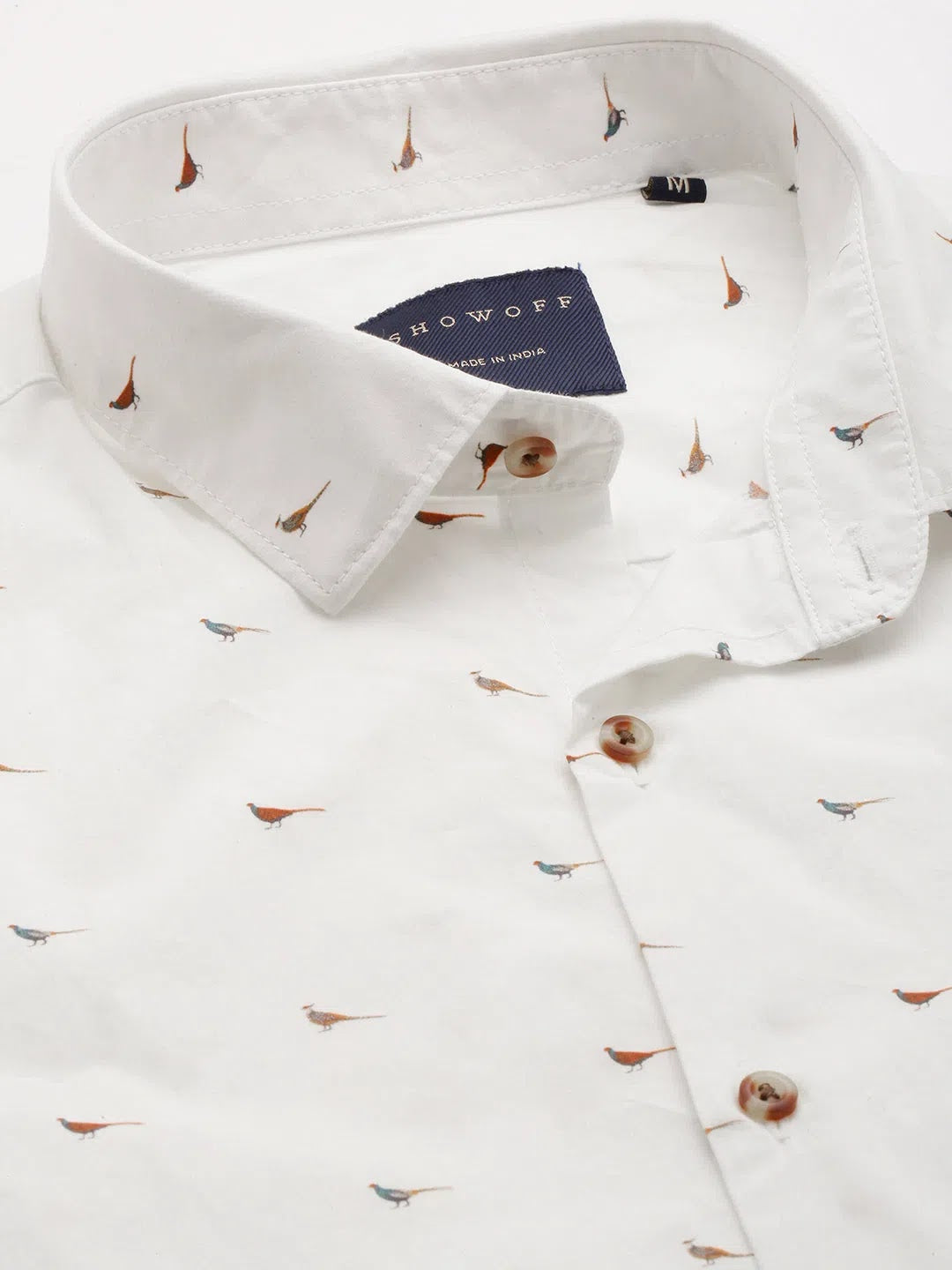 Shop White Printed Cotton Mens Shirt | Casual Style