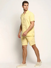 Men Yellow Solid Co ordSet-AARIN-1759-Yellow