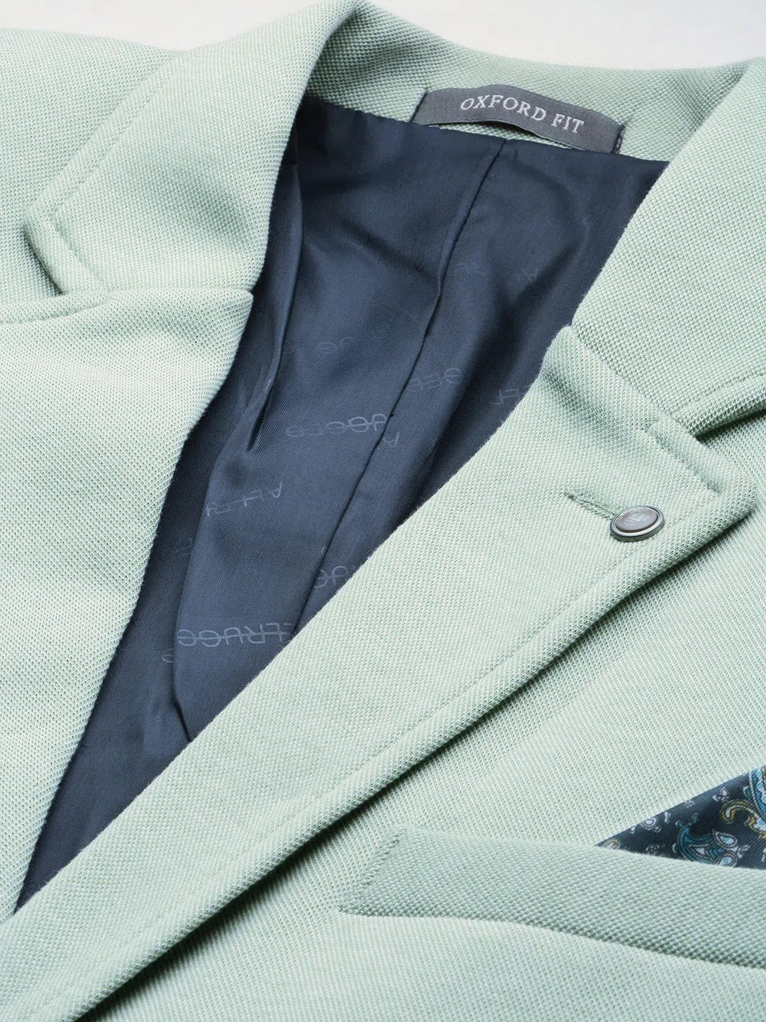 Green Solid Casual Blazer | Men's Nehru Collar - DesiQlo