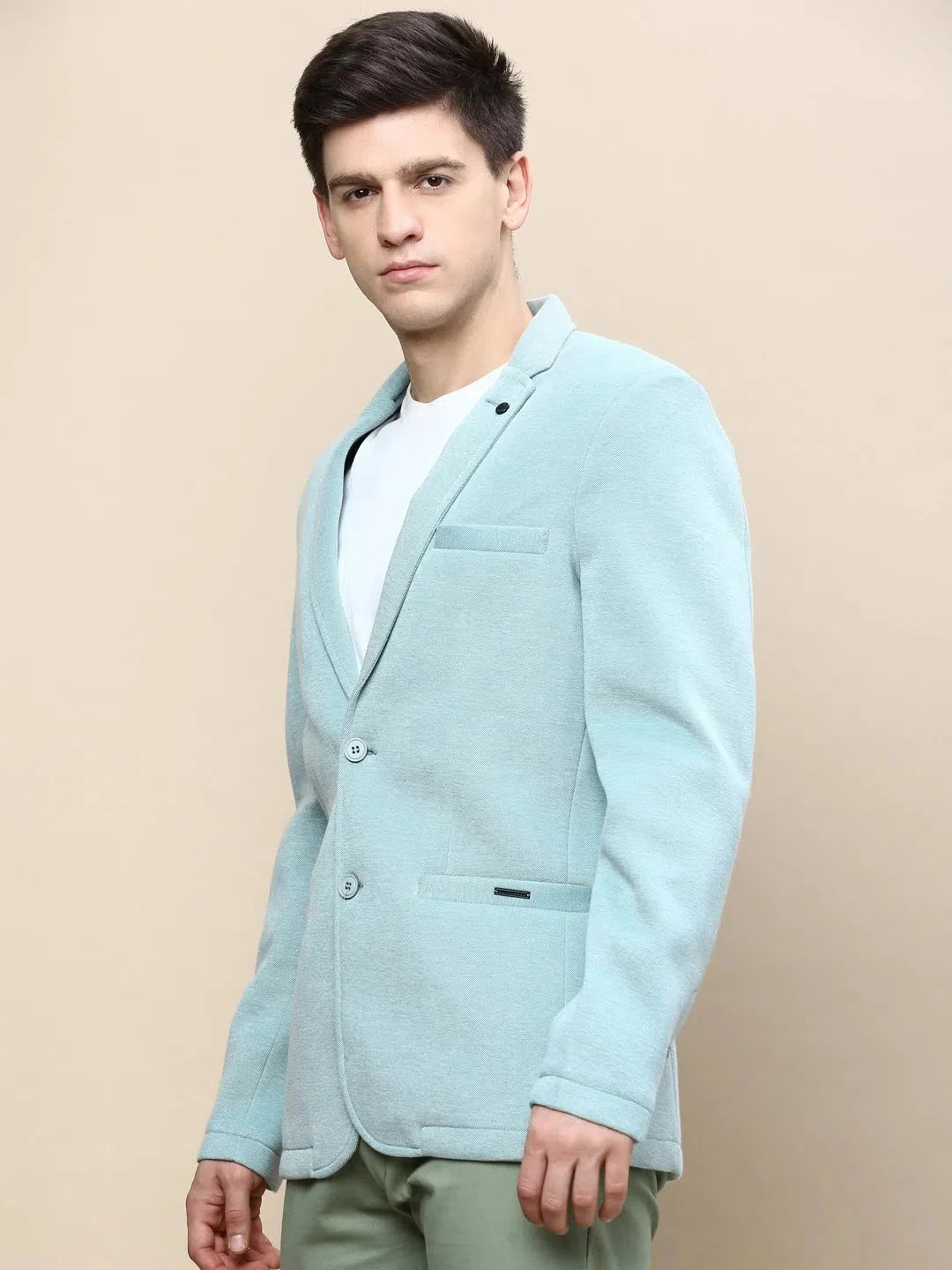 Green Solid Cotton Modi Jacket | Nehru Jacket Wedding Style