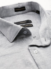 Men Grey Solid Casual Shirt-SAATVIKKNITS-4446-Grey