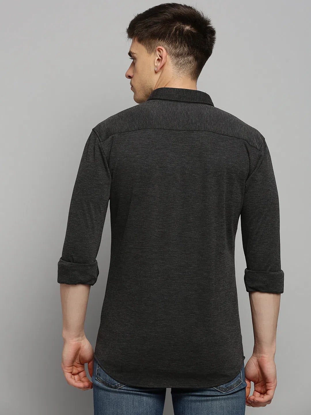 Grey Solid Mens Shirt - Stylish Cotton Casual Shirt