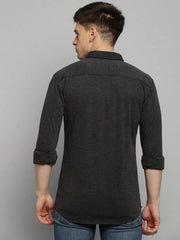 Men Grey Solid Casual Shirt-FORDKNITS-4470-Greymelange