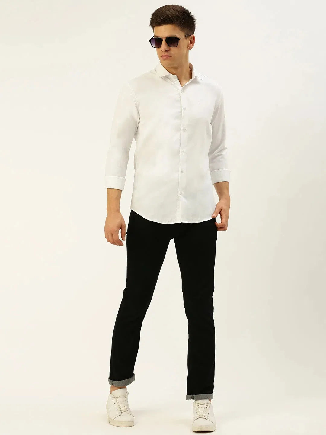 Stylish White Solid Mens Shirt - Cotton Casual Shirt | DesiQlo