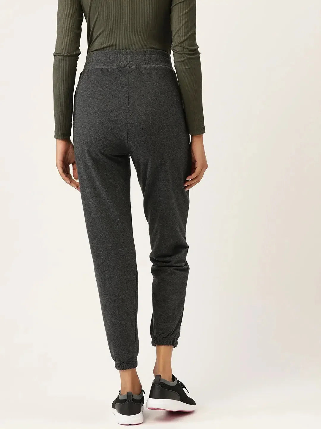 Grey Cotton Terry Joggers - Comfortable Women's Apparel