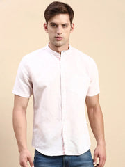 Men Pink Solid Casual Shirt-TOGOLINEN-5581-Pink