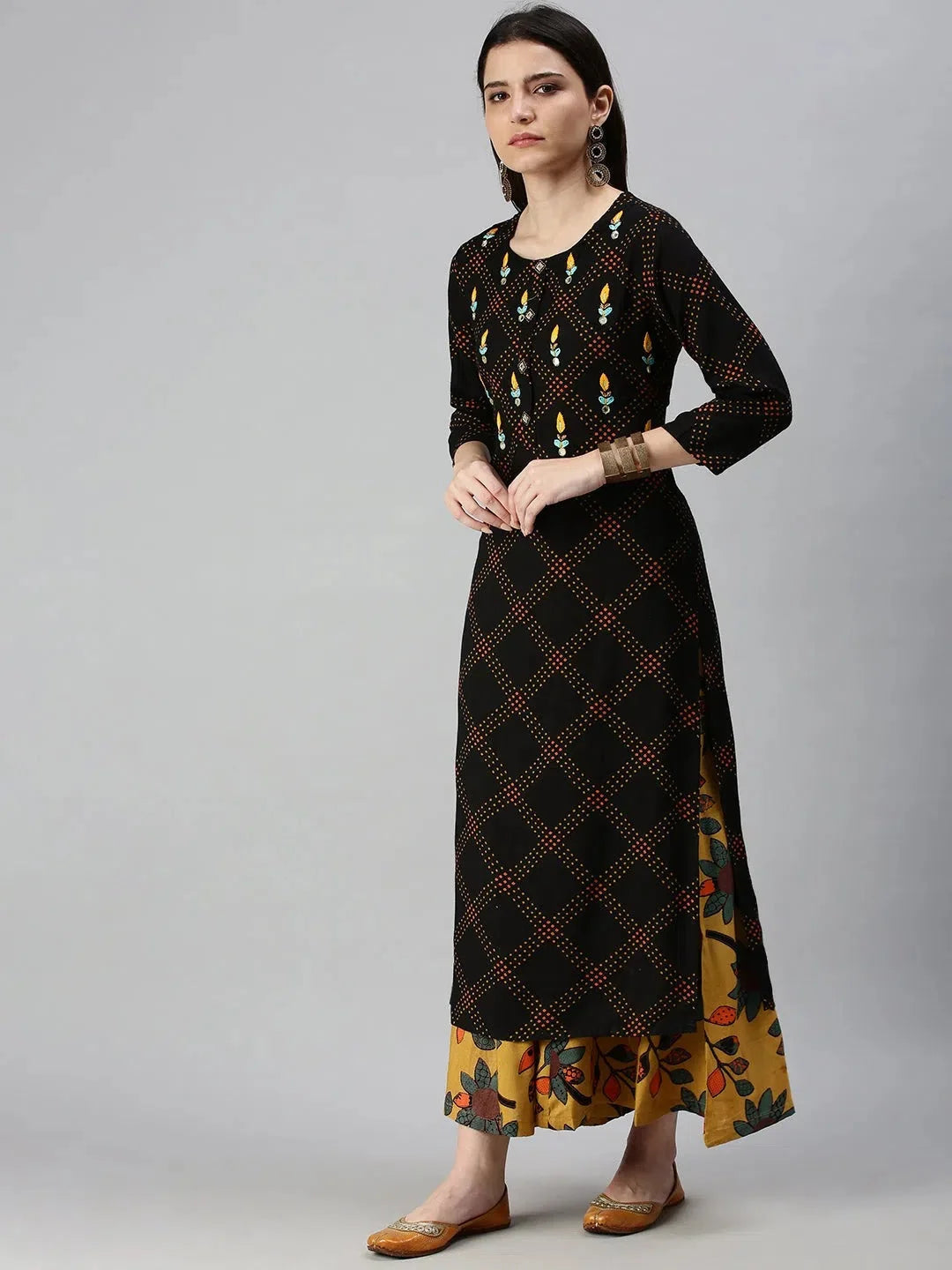 Black Bandhini Kurta Set | Designer Women's Kurta Sets