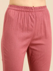 Women's Pink Solid Kurta SetKC-3310-Pink