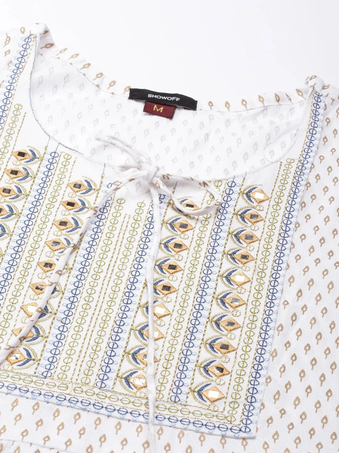 Off White Floral Anarkali Kurta - Women's Anarkali Kurti