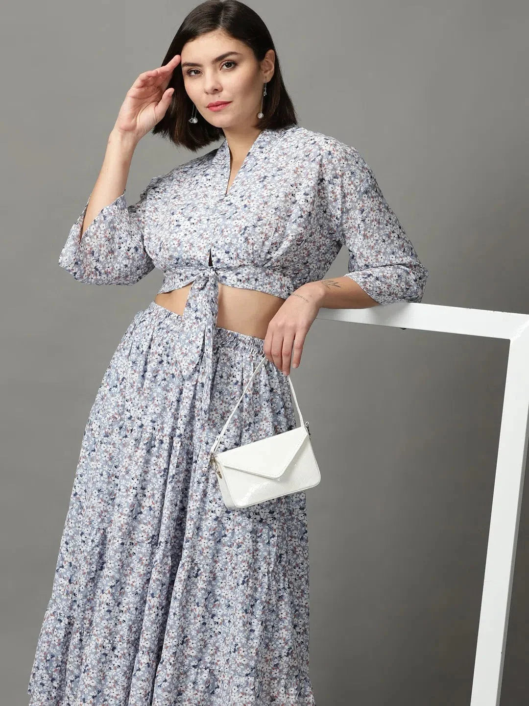 Blue Printed Co Ord Sets for Women | Viscose Two Piece Sets