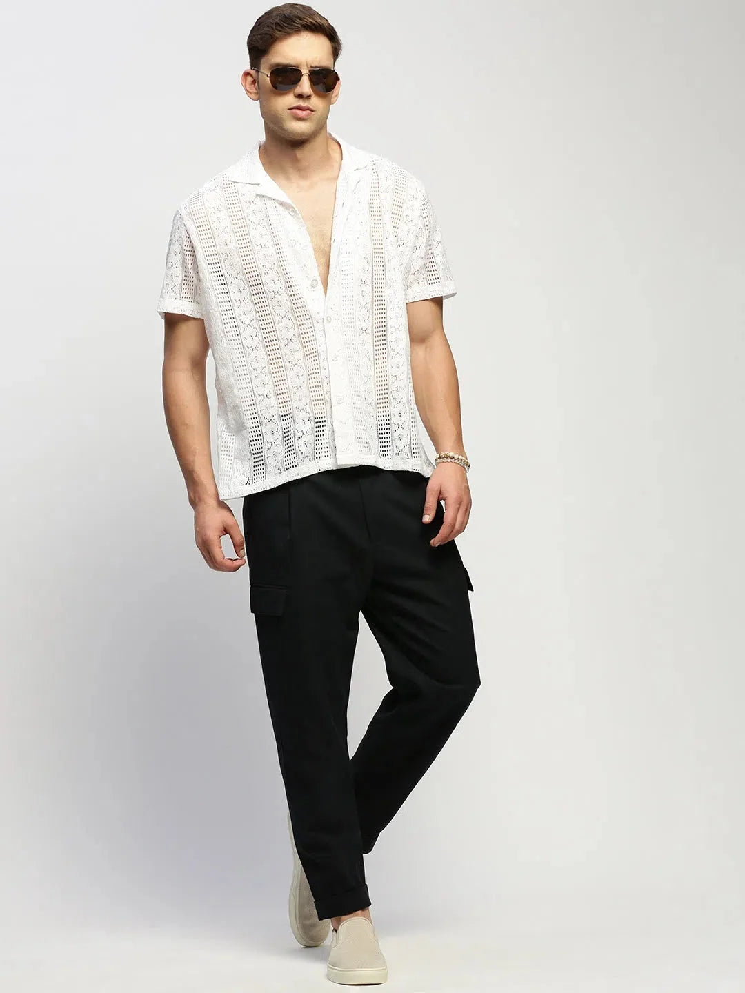 White Solid Cotton Mens Shirt | DesiQlo Formal Shirts Online