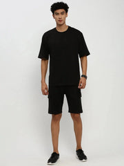 Men Black Solid Co ordSet-AR-CD-15-Black