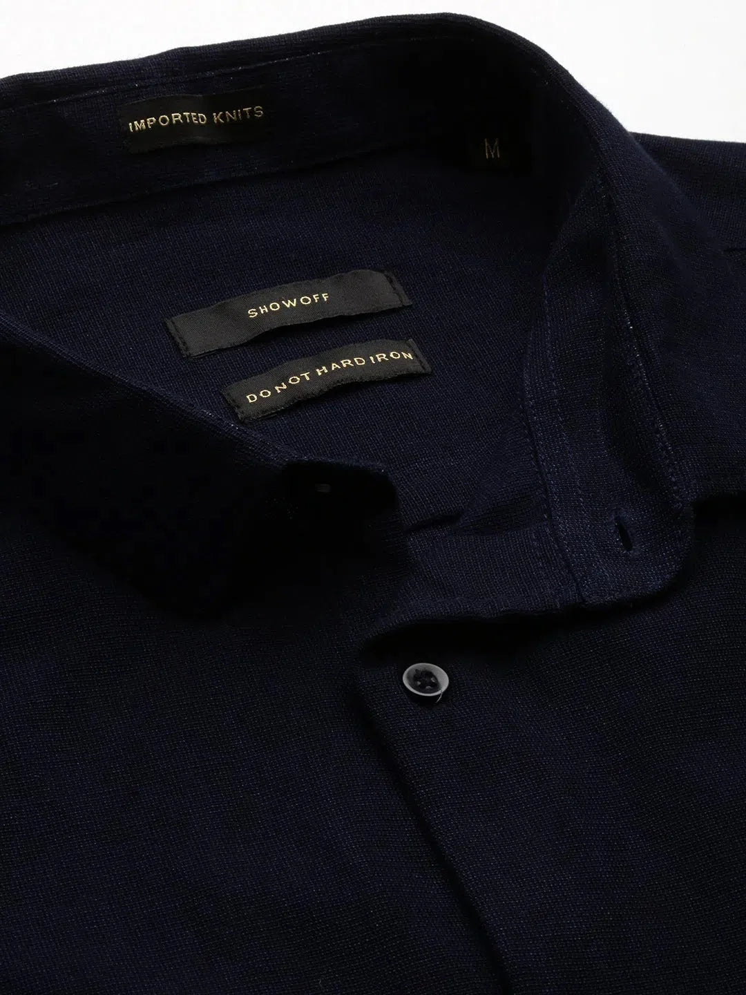 Navy Solid Cotton Mens Shirt | Classic Casual Style
