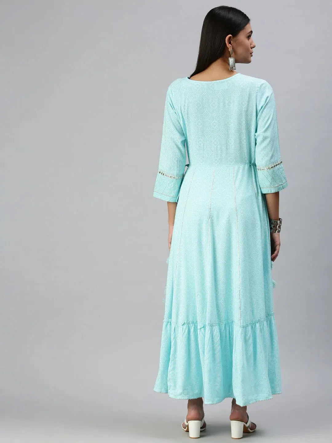 Blue Printed Anarkali Kurta - Women's Anarkali Suit Set