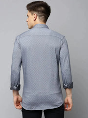 Men Grey Solid Casual Shirt-LUCASKNITS-4608-Grey