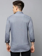 Men Grey Solid Casual Shirt-LUCASKNITS-4608-Grey