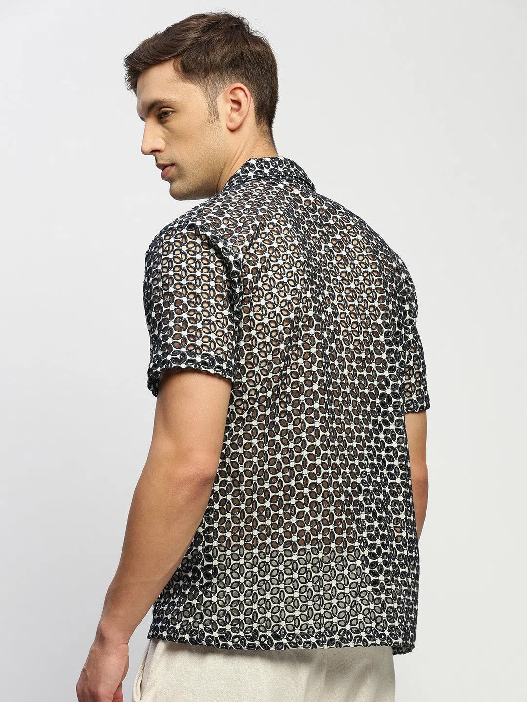 Black Floral Printed Shirt - Mens Cotton Shirt | DesiQlo