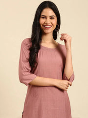 Women's Mauve Embroidered Kurta SetKC-884-Mauve