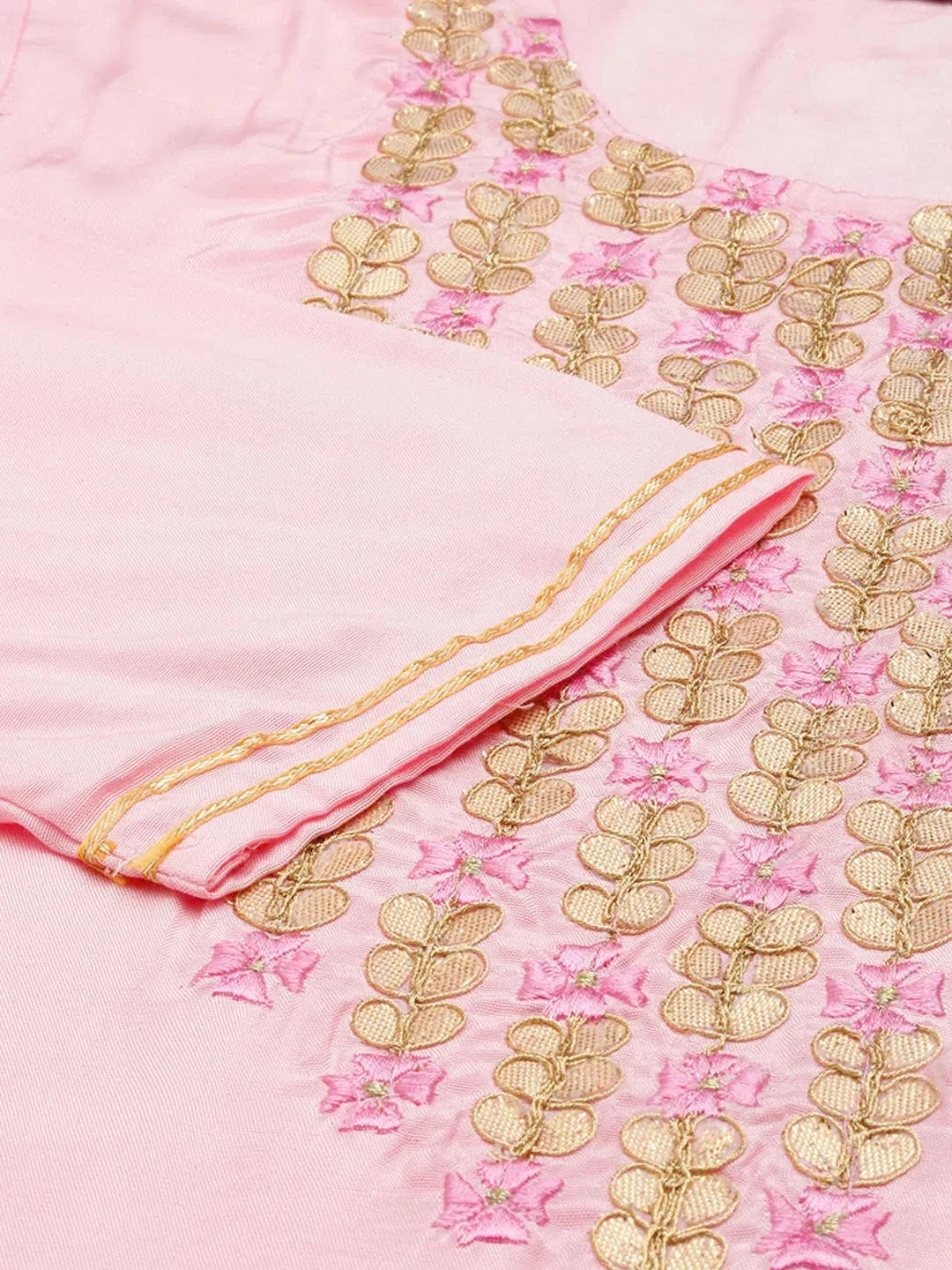 Elegant Pink Solid Women's Kurta Sets | Showoff