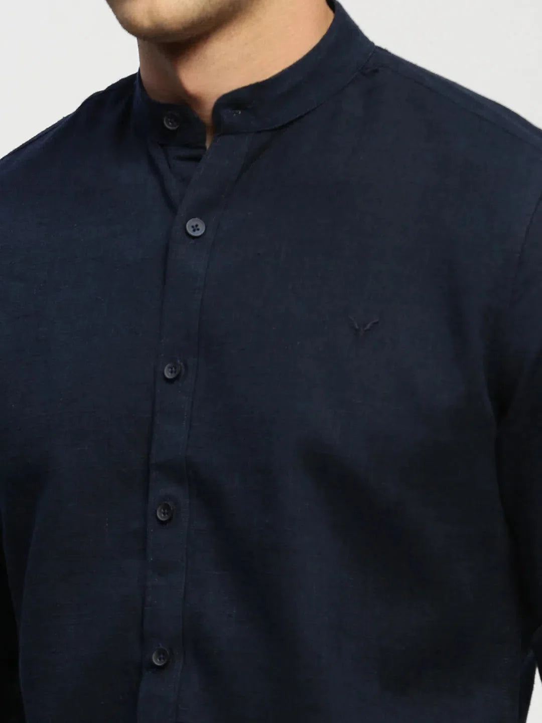 Navy Blue Mens Shirt - Solid Cotton Shirt | DesiQlo
