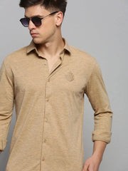 Men Copper Solid Casual Shirt-FORDKNITS-4473-Copper