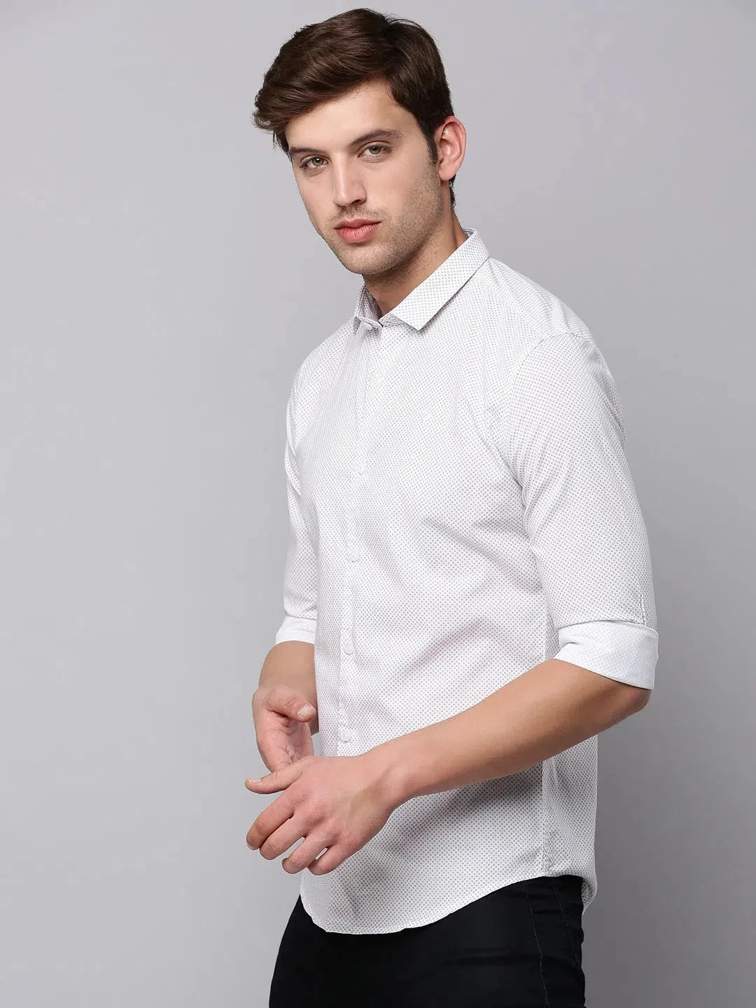 Cream Printed Mens Shirt - Stylish Cotton Printed Shirt