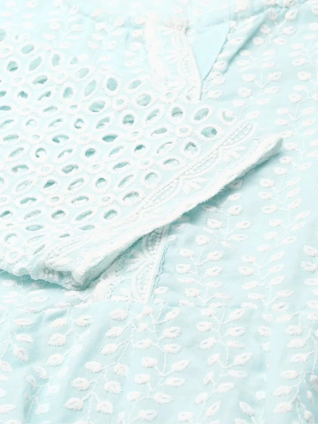 Blue Solid Cotton Kurta Set | Women's Indian Kurta Sets - Style 1