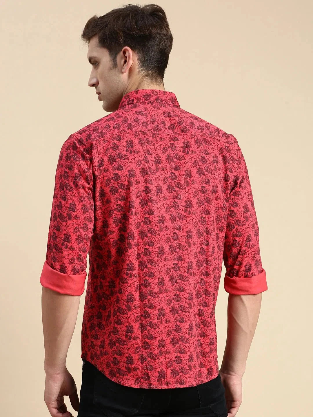 Shop Men's Pink Printed Shirt - Stylish Cotton Casual Shirt