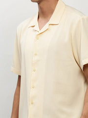 Men Cream Solid Casual Casual Shirts-AGASTHYA-1591-Cream
