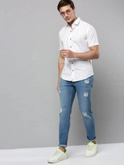 Men White Checked Casual Shirt-ALVINPRINT-5273-White