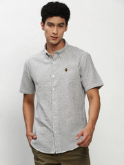 Men White Striped Casual Casual Shirts-JUBASTRIPE-071-White