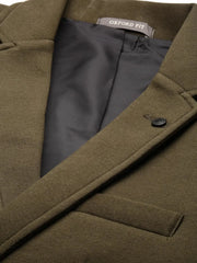 Men Green Solid Blazer-AR-57-Olive