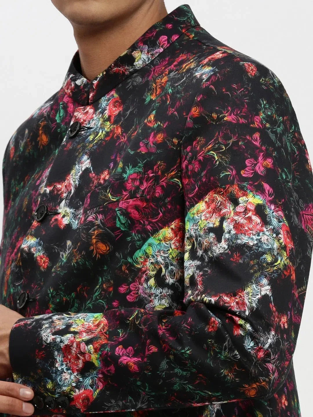 Black Printed Blazer | Men's Ethnic Wear & Modi Jacket