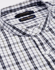 Men White Checked Casual Shirt-LAVINIA-8029-White