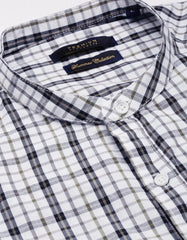 Men White Checked Casual Shirt-LAVINIA-8029-White
