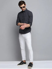 Men Black Checked Casual Shirt-SOMNIUMCHECKS-2005-Black