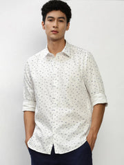 Men White Printed Casual Casual Shirts-YAYIN-1578-White