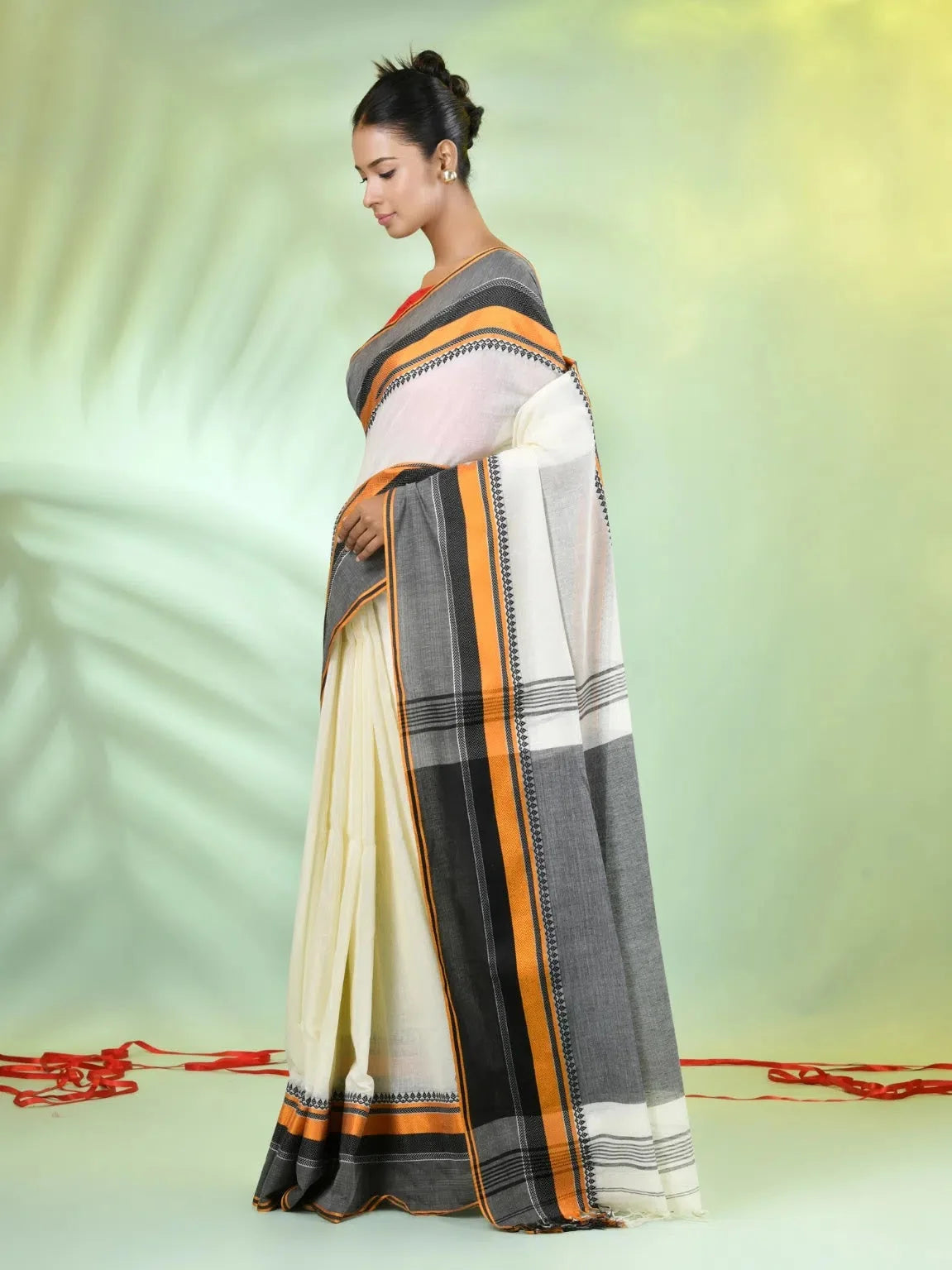 Off White Cotton Saree: Designer Sarees India