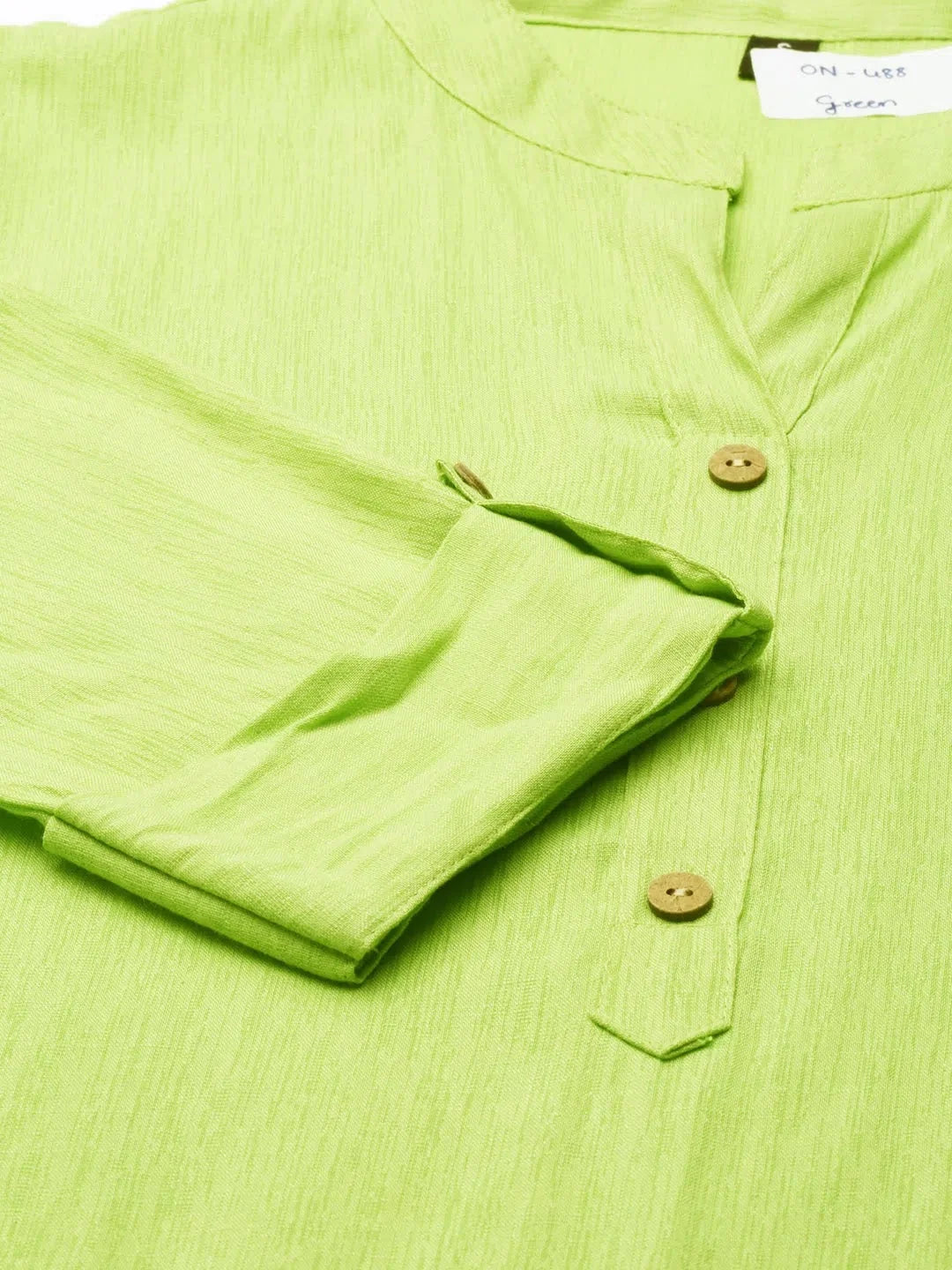 Elegant Green Solid Polyester Kurtas | Indian Kurta for Women